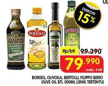 BORGES, OLIVOILA, BERTOLLI, FILIPPO BERIO Olive Oil 500 mL (jenis tertentu)
