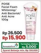 Promo Harga Poise Facial Foam Luminous White, Anti Bacterial, Anti Acne 100 ml - Indomaret