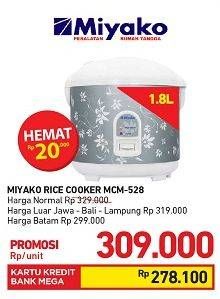 Promo Harga MIYAKO MCM 528 | Magic Com  - Carrefour