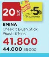 Promo Harga Emina Cheek Lit Blush Stick Peach, Pink 7 gr - Watsons