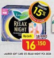 Promo Harga Laurier Relax Night 35cm 12 pcs - Superindo