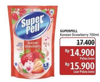 Promo Harga Super Pell Pembersih Lantai Korean Strawberry 770 ml - Alfamidi