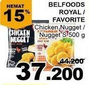 Promo Harga BELFOODS FAVORITE/ROYAL Chicken Nugget/Nugget S 500gr  - Giant