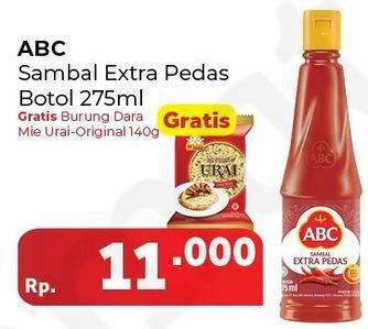 Promo Harga ABC Sambal Extra Pedas 275 ml - Carrefour