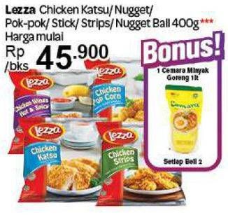 Promo Harga Lezza Chicken Katsu/Nugget/Pok-Pok/Stick/Strips/Nugget Ball  - Carrefour