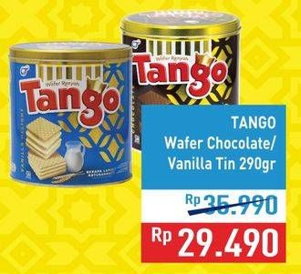 Promo Harga Tango Wafer Chocolate, Vanilla Milk 300 gr - Hypermart