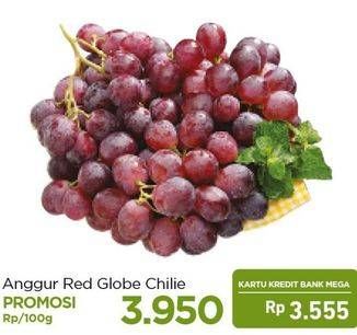 Promo Harga Anggur Red Globe Chile per 100 gr - Carrefour