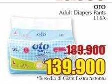 Promo Harga OTO Adult Diapers Pants L16  - Giant