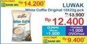 Promo Harga Luwak White Koffie Original per 10 sachet 20 gr - Indomaret