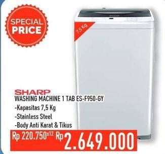 Promo Harga SHARP ES-F950P-GY | Washing Machine  - Hypermart