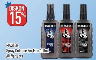 Promo Harga Master Spray Cologne All Variants 100 ml - Hypermart