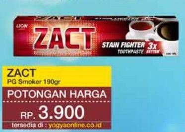 Promo Harga ZACT Pasta Gigi untuk Penyuka Teh dan Kopi 190 gr - Yogya