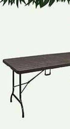 Promo Harga Folding Table Wood Texture Brown  - Carrefour