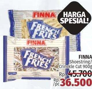 Promo Harga FINNA French Fries Crinkle Cut, Shoestring 900 gr - LotteMart
