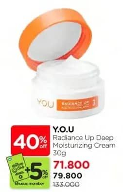Promo Harga YOU Radiance Up Deep Moisturizing Cream 30 gr - Watsons