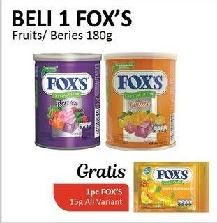Promo Harga FOXS Crystal Candy Fruit, Berries 180 gr - Alfamidi