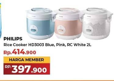 Promo Harga Philips HD3003/30 Rice Cooker 1.8L  - Yogya