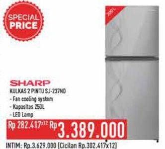 Promo Harga Sharp SJ-237ND | Refrigerator 205ltr  - Hypermart