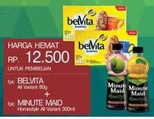 Promo Harga Belvita Biskuit Breakfast + Minute Maid Homestyle  - Yogya