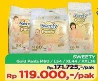 Promo Harga Sweety Gold Pants M60, L54, XL44, XXL36 36 pcs - TIP TOP