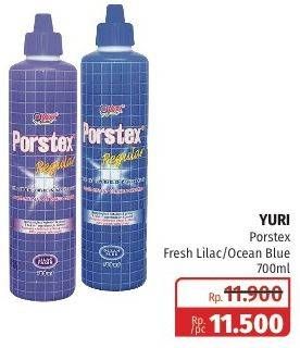 Promo Harga YURI PORSTEX Regular Pembersih Toilet Ocean Blue, Lilac Fresh 700 ml - Lotte Grosir