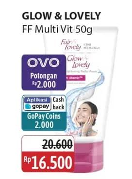 Promo Harga Glow & Lovely (fair & Lovely) Facial Foam Brightening Multi Vitamin 50 gr - Alfamidi