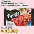 Promo Harga Mamasuka Topokki Instant Ready To Cook Creamy, Original, Spicy 134 gr - Indomaret