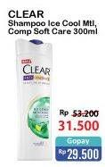 Promo Harga CLEAR Shampoo Ice Cool Menthol, Complete Soft Care 320 ml - Alfamart