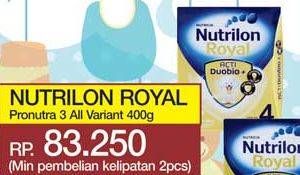 Promo Harga NUTRILON Royal 3 Susu Pertumbuhan Madu, Vanila 400 gr - Yogya