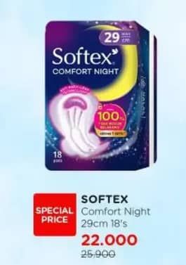 Promo Harga Softex Comfort Night Wing 29cm 18 pcs - Watsons