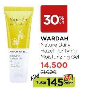 Promo Harga WARDAH Nature Daily Hazel Purifying Moisturizing Gel  - Watsons