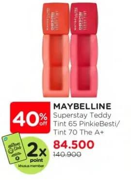 Promo Harga Maybelline Superstay Teddy Tint 65 Pinkie Bestie, 70 The A Plus 5 ml - Watsons