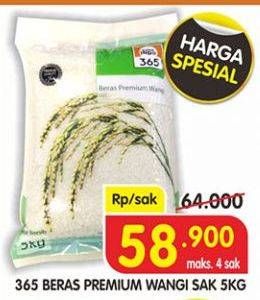 Promo Harga 365 Beras 5 kg - Superindo