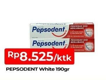 Promo Harga PEPSODENT Pasta Gigi Pencegah Gigi Berlubang White 190 gr - TIP TOP