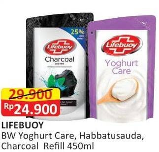 Promo Harga LIFEBUOY Body Wash Honey Habbatussauda, Charcoal And Mint, Yoghurt Care 450 ml - Alfamart