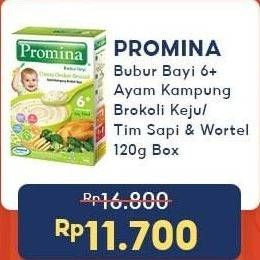 Promo Harga Promina Bubur Bayi 6+ Beef Stew With Carrot, Cheezy Chicken Broccoli 120 gr - Indomaret