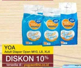 Promo Harga YOA Adult Diapers M10, L8, XL6 6 pcs - Yogya