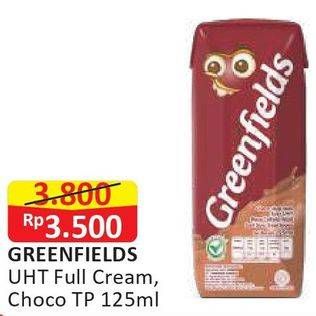 Promo Harga GREENFIELDS UHT Full Cream, Choco Malt 125 ml - Alfamart
