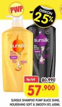 Promo Harga Sunsilk Shampoo Black Shine, Soft Smooth 650 ml - Superindo