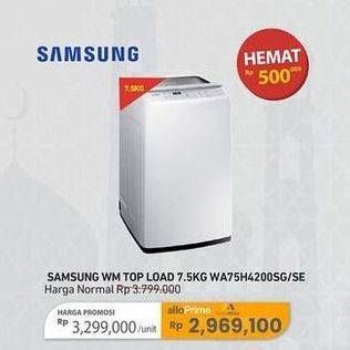 Promo Harga Samsung WA75H4200SG/SE | Washing Machine Top Loading 7.5kg  - Carrefour