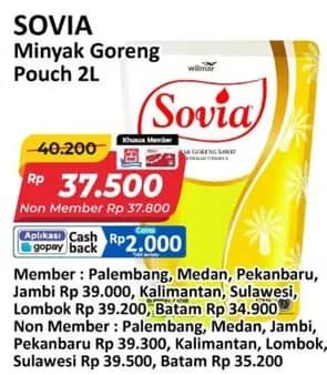 Promo Harga Sovia Minyak Goreng 2000 ml - Alfamart