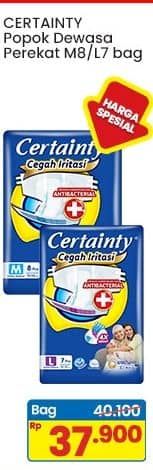Promo Harga Certainty Adult Diapers M8, L7 7 pcs - Indomaret