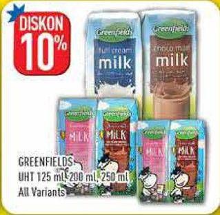 Promo Harga GREENFIELDS UHT All Variants 250 ml - Hypermart