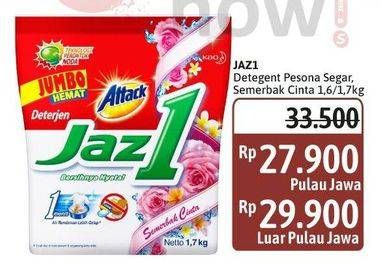 Promo Harga Attack Jaz1 Detergent Powder Pesona Segar, Semerbak Cinta 1700 gr - Alfamidi