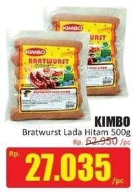 Promo Harga KIMBO Bratwurst Lada Hitam 500 gr - Hari Hari