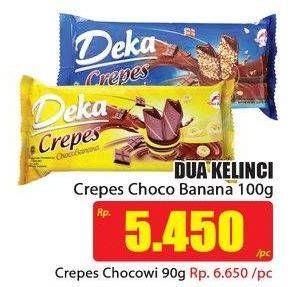 Promo Harga DUA KELINCI Deka Crepes Choco Banana 100 gr - Hari Hari