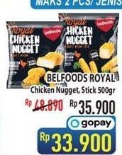 Promo Harga BELFOODS Royal Nugget Chicken Nugget Stick 500 gr - Hypermart