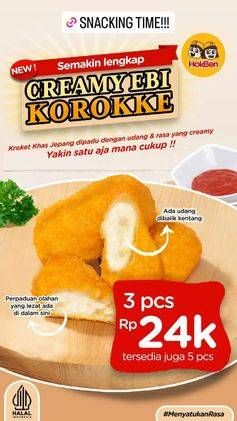 Promo Harga Hokben Creamy Ebi Korokke  - HokBen