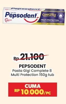 Promo Harga Pepsodent Pasta Gigi Complete 8 Actions Multi Protection 150 gr - Indomaret