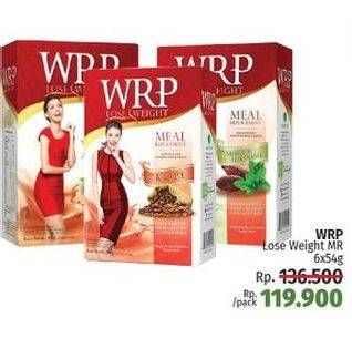 Promo Harga WRP Lose Weight Meal Replacement per 6 sachet 54 gr - LotteMart